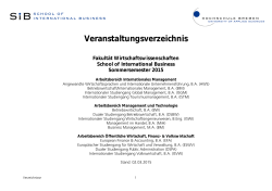 Veranstaltungsverzeichnis Sommersemester 2015