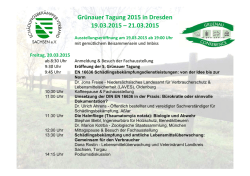 Gr&uuml;nauer Tagung 2015 in Dresden 19.03.2015 &ndash; 21.03.2015