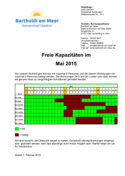 Freie Kapazitäten im Mai 2015