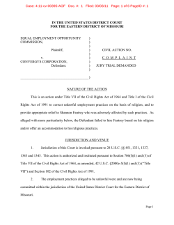 EEOC v. Covergys Corp., (E.D. Mo. 2011)