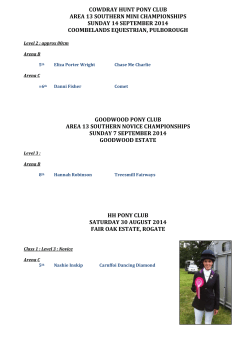 Horse Trials Results 2014