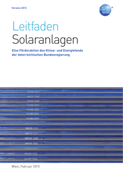 Leitfaden Solaranlagen 2015