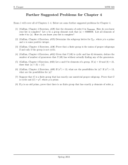 Further Suggested Problems for Chapter 4