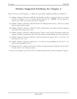 Further Suggested Problems for Chapter 4
