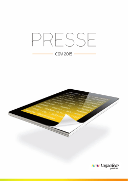 Tarifs & CGV Presse 2015
