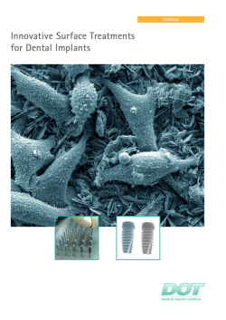 Innovative Surface Treatments for Dental Implants