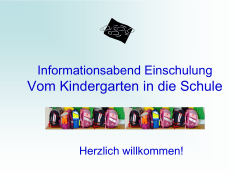 Informationsabend Vom Kindergarten in die Schule