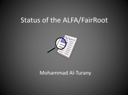 Status of the ALFA/FairRoot