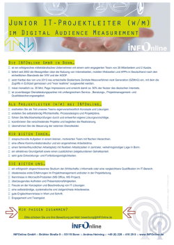 INFOnline Jobs Junior Projektleiter