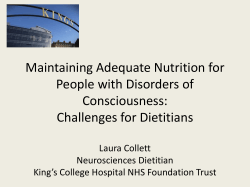 Maintaining adequate nutrition in DOC - Slides