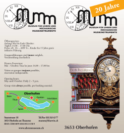 20 Jahre - Museum für Uhren und mechanische Musikinstrumente