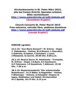 Kirchenkonzerte in St. Peter März 2015, alle bei