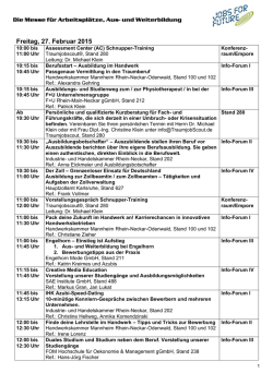 Info-Foren am Freitag, 27. Februar 2015