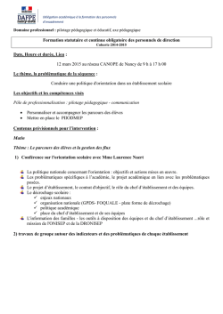 Fiche de pr&eacute;sentation - Acad&eacute;mie de Nancy-Metz