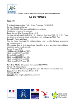 ILE DE FRANCE - Direction G&eacute;n&eacute;rale des Entreprises
