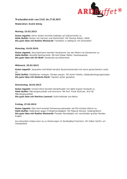 Die Wochenthemen vom 23.02. - 27.02.2015