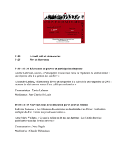 Horaire complet de la journ&eacute;e