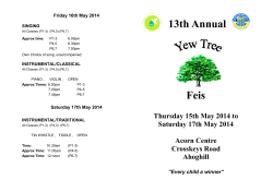 Yew Tree Feis Primary School Programme