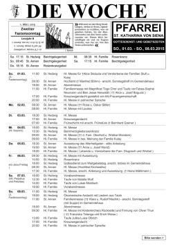 Die Woche f&uuml;r den Pastoralen Raum!