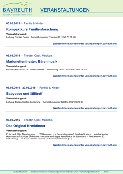 Veranstaltungsdaten von wwww.bayreuth.de