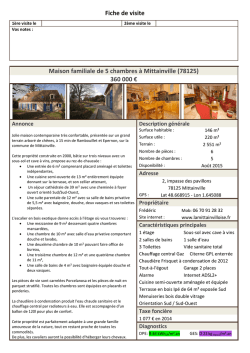 Fiche de visite Maison familiale de 5 chambres &agrave;