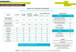 tarifs de la Maison Internationale - Cité internationale universitaire