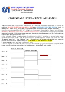 Comunicato Ufficiale N. 25/2014-2015
