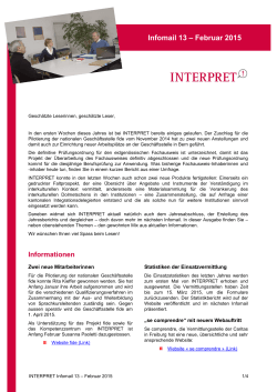 Infomail 13 &ndash; Februar 2015