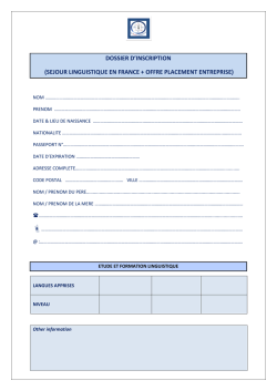 dossier d`inscription - Myfranceisbeautiful.com