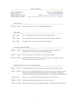 Dr Henning Weber - Curriculum Vitae