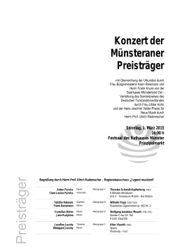 Programm des Preisträgerkonzerts 2015