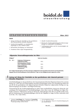 Infobrief M&auml;rz 2015