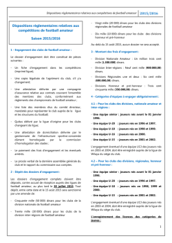 DISPO AMATEUR 2015.2016 - Ligue R&eacute;gionale de Football d`Oran