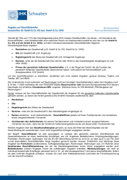 Angaben auf Geschäftsbriefen GmbH & Co. KG