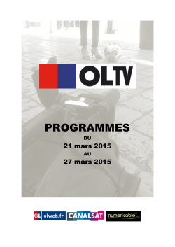 En tête PROG OLTV semaine 11