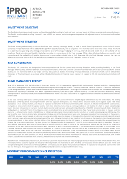 Factsheet for November 2014 - iPRO Investment Professionals
