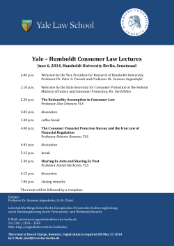 Yale – Humboldt Consumer Law Lectures