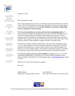 2014 Sponsorship Letter - United Way of Ventura County