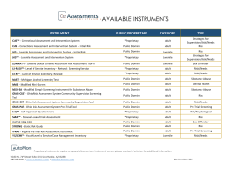 AVAILABLE INSTRUMENTS