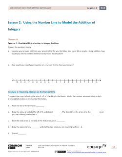 Lesson 2: Using the Number Line to Model the Addition