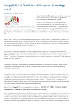 HappyOrNot et OneMobiz r&Atilde;&copy;inventent le sondage