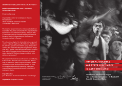 in Late SociaLiSm PhySicaL VioLence and State Legitimacy