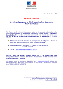 CP_dossiers naturalisation - Les services de l`État dans l`Hérault