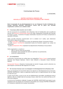 MAPFRE ASISTENCIA – Nouvelle organisation & nominations