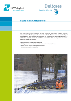 FEWS-Risk Analysis tool - Delft Software Days 2014
