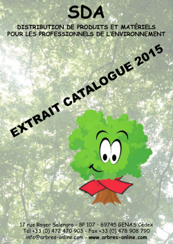 EXTRAIT CATALOGUE 2015