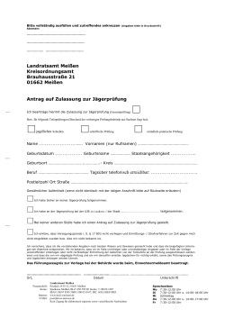 J&auml;gerpr&uuml;fungsanmeldung f&uuml;r Sachsen