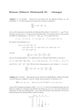 Klausur (Diskrete Mathematik II) — Lösungen