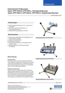 Hydraulische Prüfpumpen Typen CPP1000-M, CPP1000-L