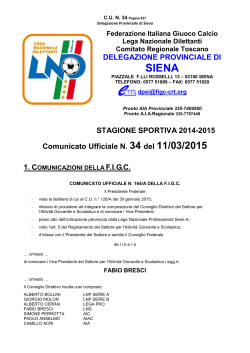 SIENA - Figc - Comitato Regionale Toscana